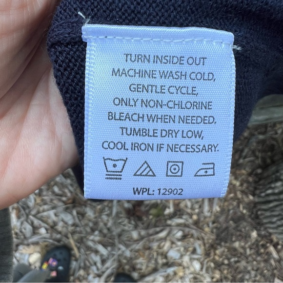 NWT Navy Side Argyle Pull Over Quarter Zip Sweater - Picture 8 of 10